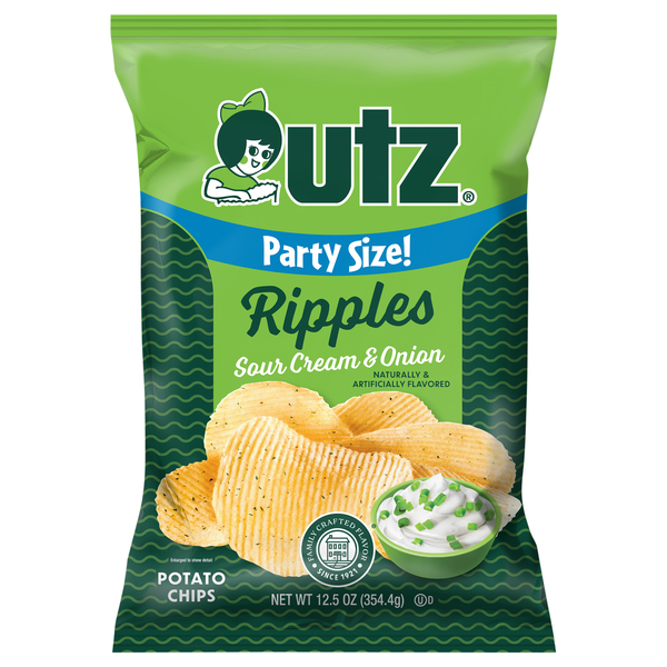 Utz Ripples Sour Cream & Onion Potato Chips Party Size