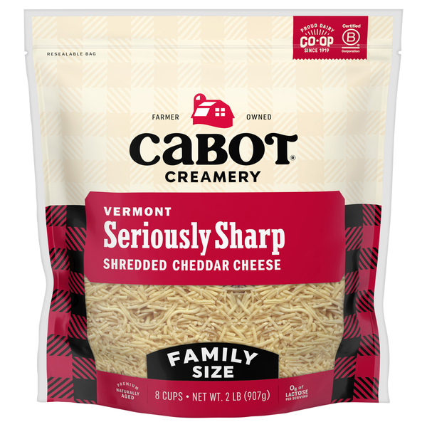 Cabot Creamery Shredded Vermont Seriously Sharp Cheddar Cheese