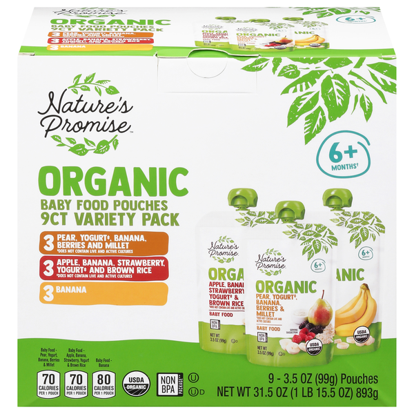 Nature's Promise Organic 2 Baby Food Variety Pack - 9 ct
