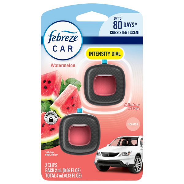 Febreze Car Watermelon Air Freshener Vent Clips - 2 ct