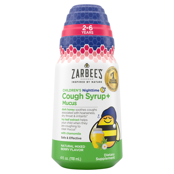 Zarbee's Children's Nighttime Cough Syrup + Mucus Mixed Berry Ages 2+