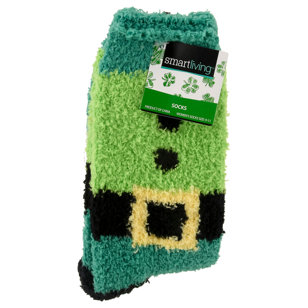 Smart Living St. Patrick's Day Cozy Socks Size 9-11 Leprechaun