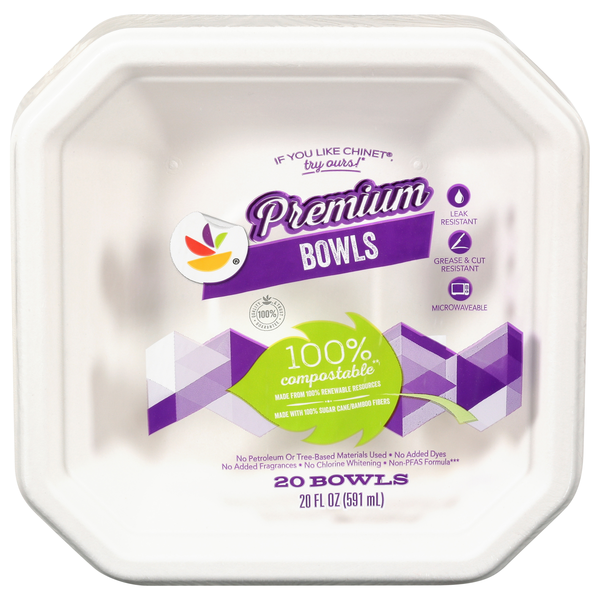 Stop & Shop Premium Compostable Paper Bowls 20 oz