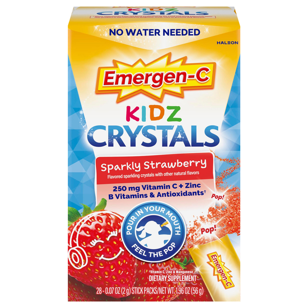 Emergen-C Kids Crystals Sparkly Strawberry Dietary Supplement - 28 ct