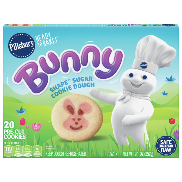 Pillsbury Easter Bunny Sugar Cookie Pre-Cut Dough - 20 ct