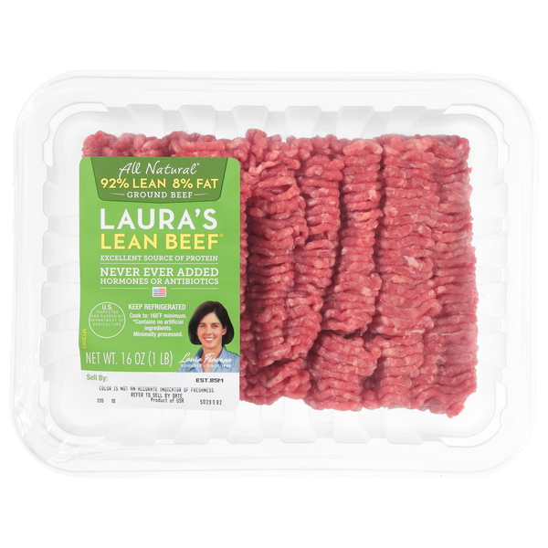 Laura's All Natural 92% Lean 8% Fat Ground Beef