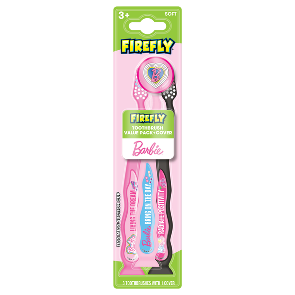 FireFly Barbie Toothbrushes with Cover Soft