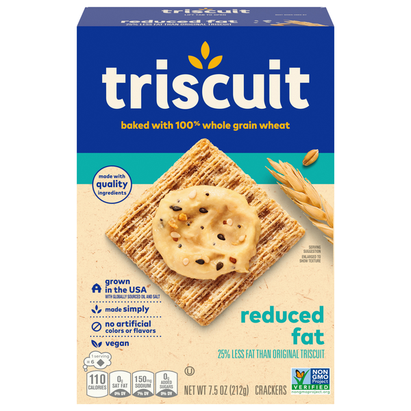 Triscuit Reduced Fat Vegan Whole Grain Wheat Crackers