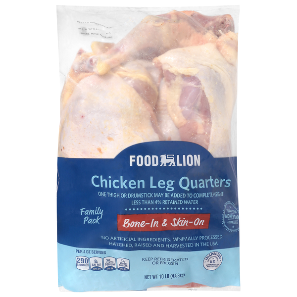 Food Lion Bone-In & Skin-On Chicken Leg Quarters Family Pack