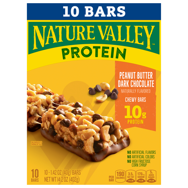 Nature Valley Peanut Butter Dark Chocolate Protein Chewy Bars - 10 ct