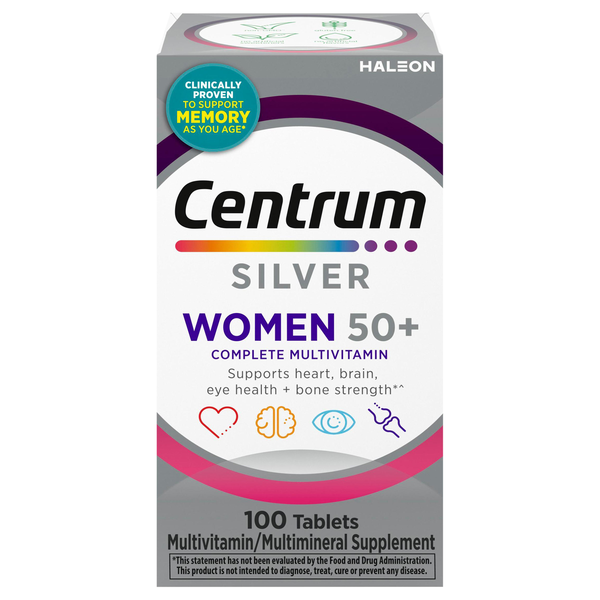 Centrum Silver Women 50+ Multivitamin Multimineral Supplement Tablets