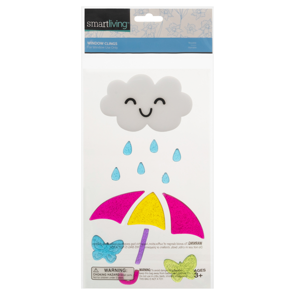 Smart Living Spring Window Clings Raincloud & Umbrella