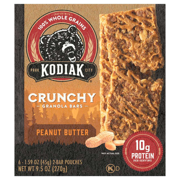 Kodiak Crunchy Peanut Butter Granola Bars - 6 ct