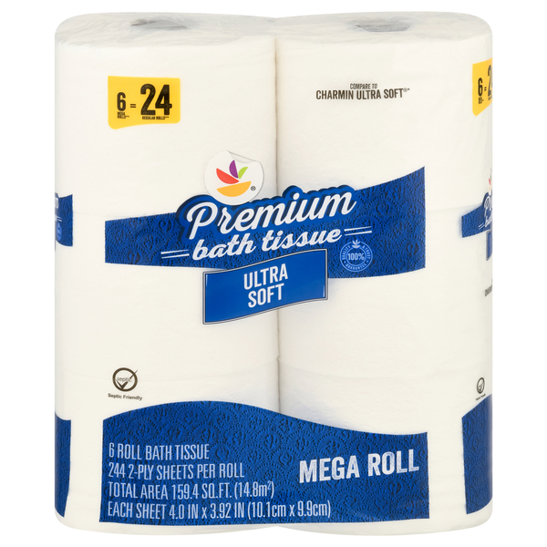 Our Brand Premium Ultra Soft Mega Roll 2-Ply Toilet Paper - 6 ct