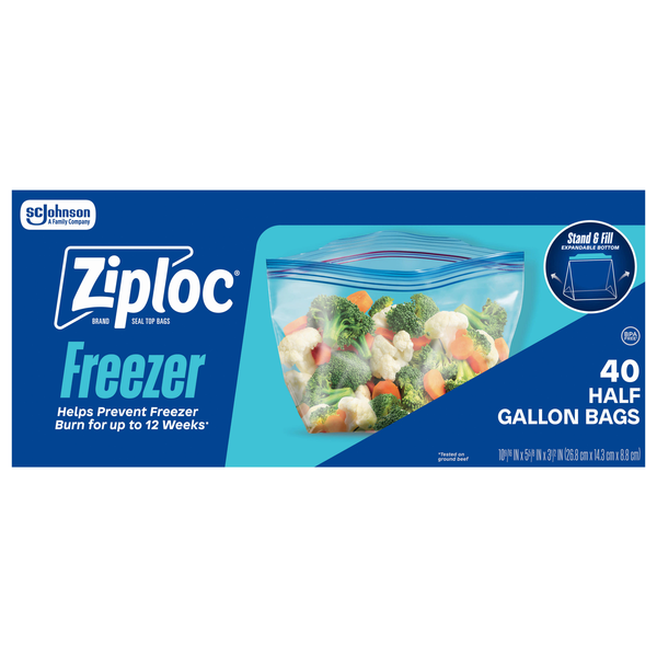 Ziploc Grip 'n Seal Half Gallon Freezer Bags