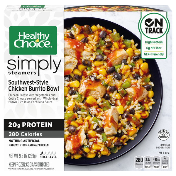 Healthy Choice Simply Steamers Southwest Chicken Burrito Bowl Frozen Meal