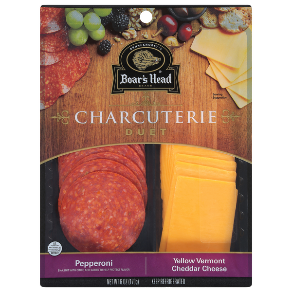 Boar's Head Duet Charcuterie Pepperoni & Vermont Yellow Cheddar Cheese