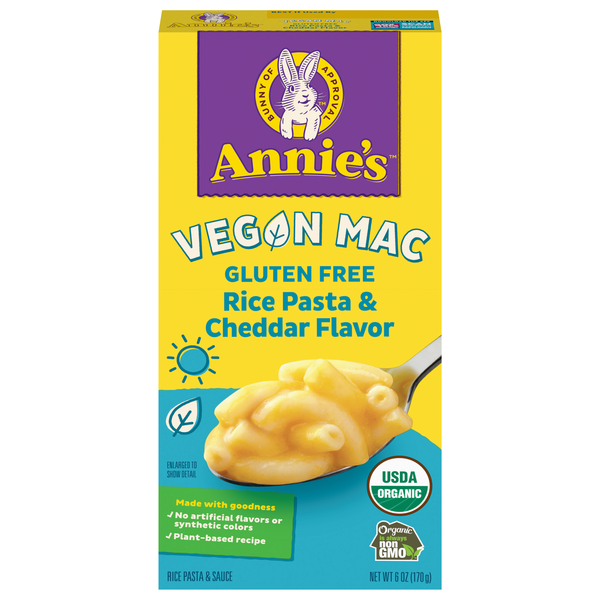 Annie's Organic Gluten Free Rice Pasta & Cheddar Flavor Vegan Mac