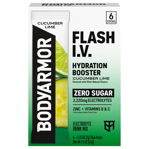 BODYARMOR Flash I.V. Cucumber Lime Electrolyte Drink Mix Sticks - 6 ct