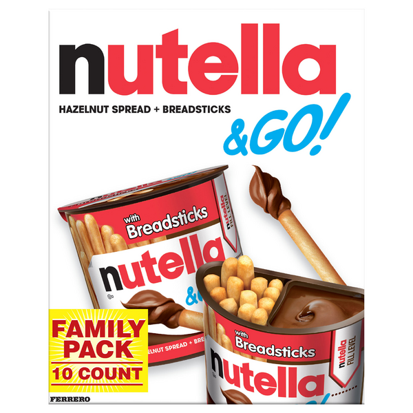 Nutella & Go! Hazelnut Spread + Breadsticks Family Pack - 10 ct