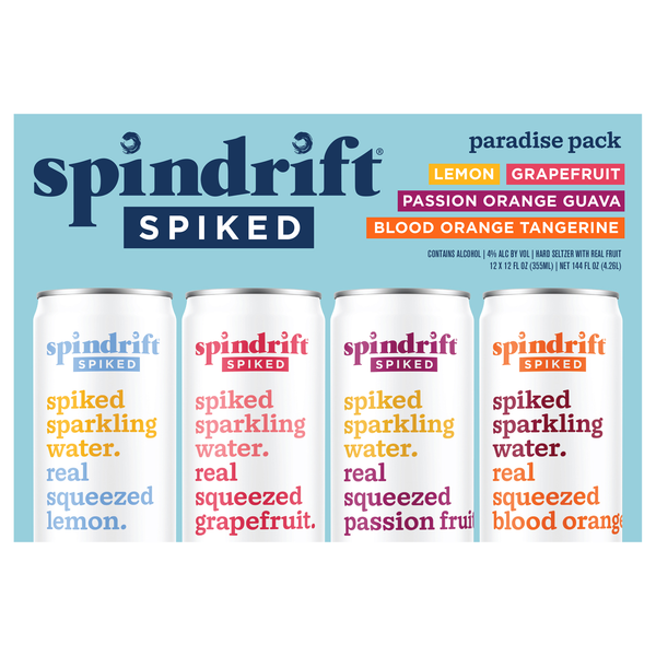 Spindrift Spiked Paradise Pack Sparkling Water - 12 pk