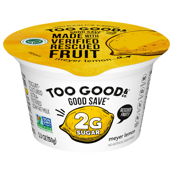 Save on Two Good Low Sugar Low Fat Meyer Lemon Greek Yogurt Cup Order Online Delivery GIANT