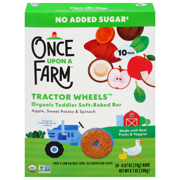 Once Upon a Farm Apple Sweet Potato & Spinach Tractor Wheels - 10 ct