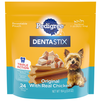 PEDIGREE DENTASTIX Original with Chicken Treats for Toy/Small Dogs - 24 ct