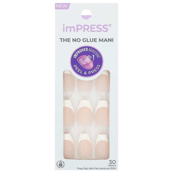 imPRESS No Glue Mani Press On Nails Classic French Medium