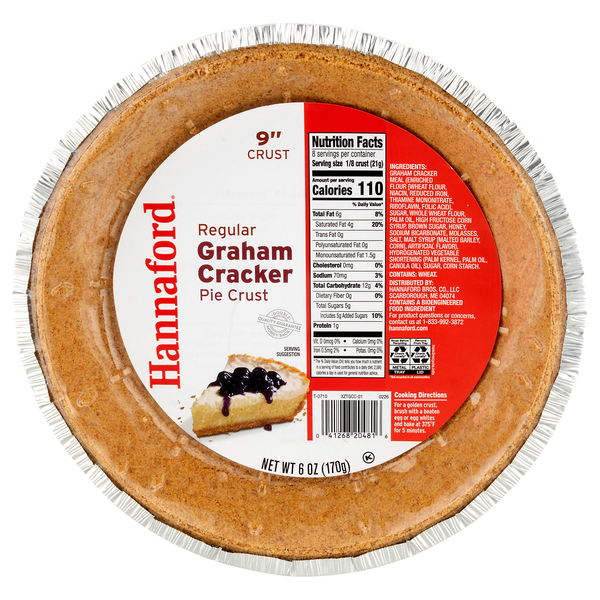 Hannaford Pie Crust Graham Cracker Regular 9 Inch