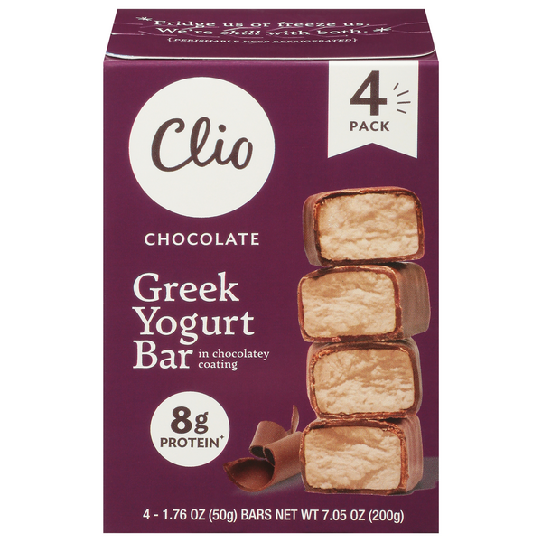 Save on Clio Greek Yogurt Bar Chocolate 4 ct Order Online Delivery