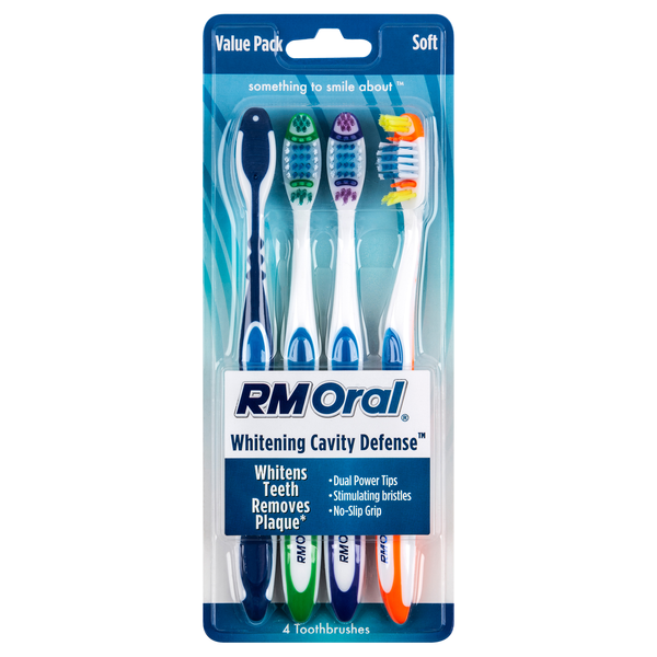 RM Oral Whitening Cavity Defense Soft Toothbrushes Value Pack