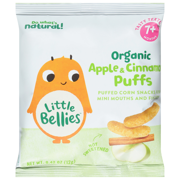 Baby Bellies Organic Apple & Cinnamon Puffs Corn Snacks 7+ Months