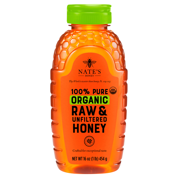 Nate's Organic 100% Pure Raw & Unfiltered Honey