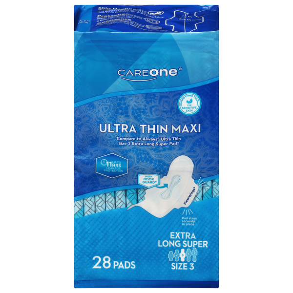 CareOne Extra Super Long Ultra Thin Maxi Pads with Wings