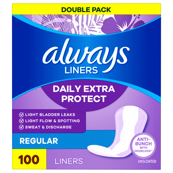 Always Anti-Bunch Xtra Protection Unscented Regular Liners