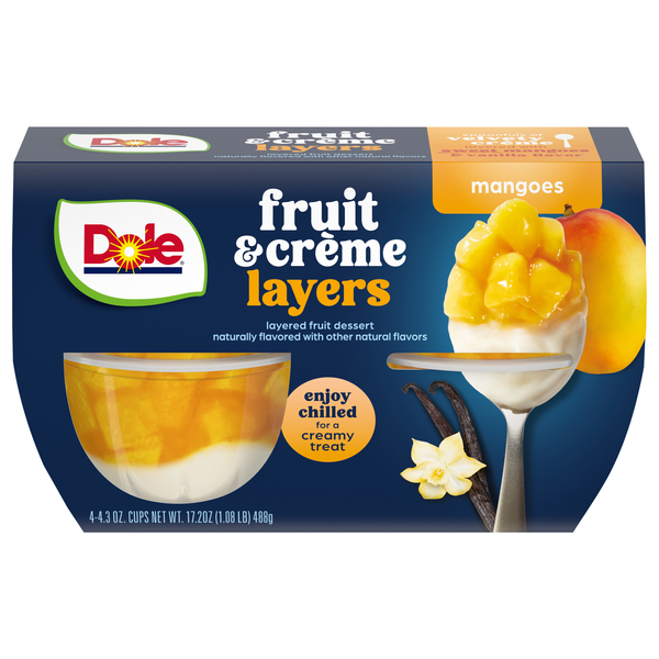 Dole Mangoes Fruit & Creme Layers Fruit Cups - 4 ct