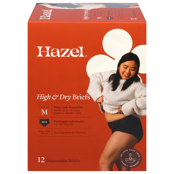 Hazel High & Dry Onyx Disposable Briefs Size 02 M