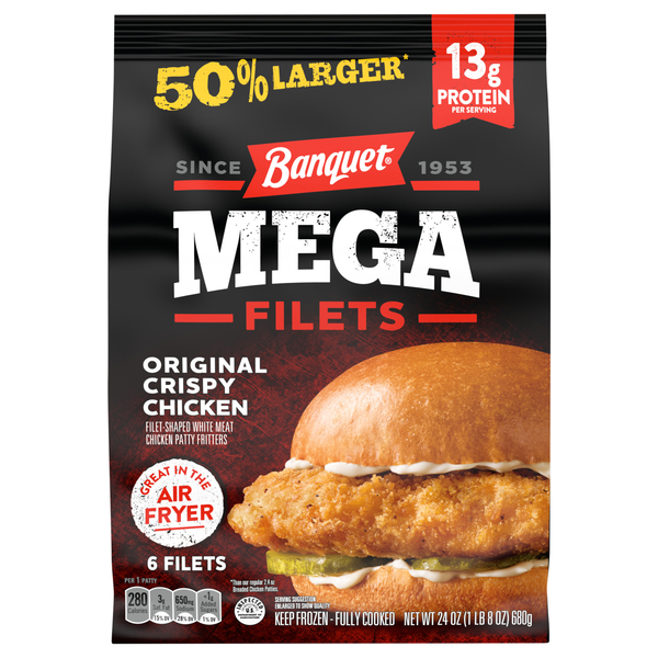 Banquet MEGA Original Crispy Chicken Filets - 6 ct Frozen