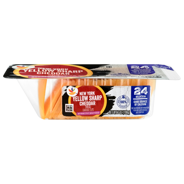 Our Brand New York Sharp Cheddar Cheese Cracker Cut Slices - 24 ct