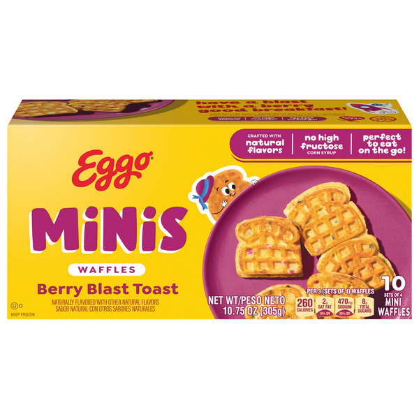 Eggo Minis Berry Blast Toast Waffles - 10 ct Frozen