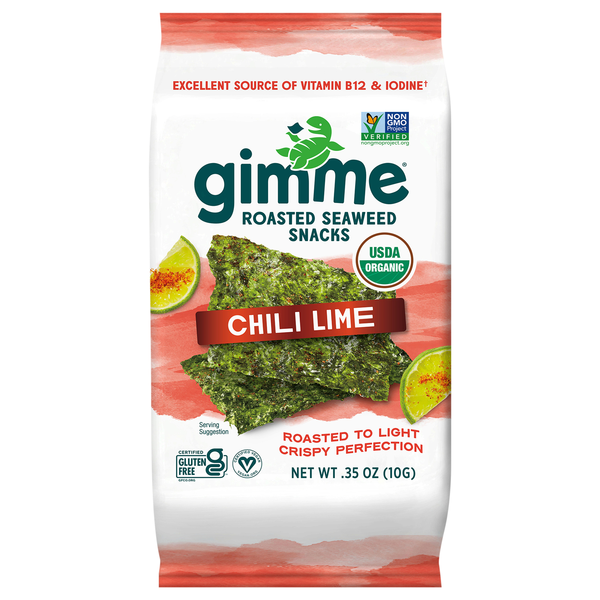 gimMe Organic Chili Lime Roasted Seaweed Snacks