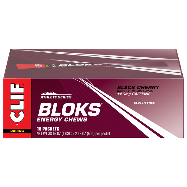 CLIF Bloks Gluten Free Black Cherry Energy Chews - 18 ct