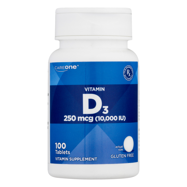 CareOne Gluten Free 250mcg Vitamin D3 Tablets