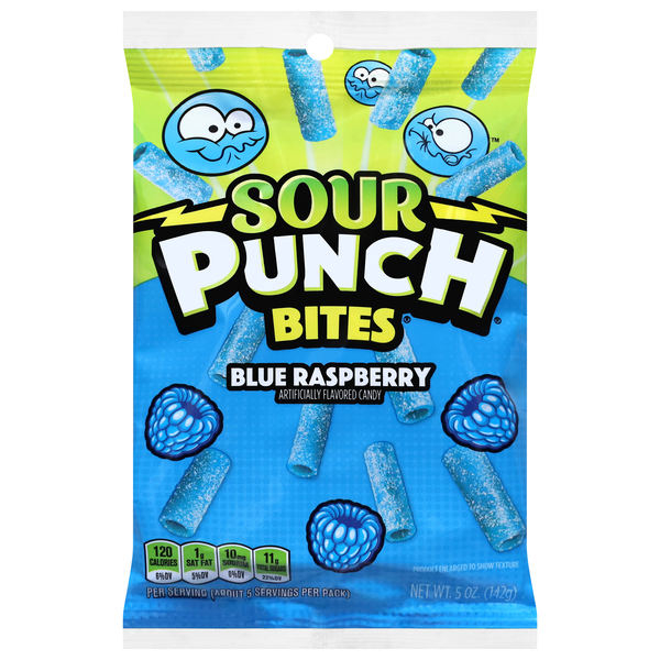 Sour Punch Bites Blue Raspberry Chewy Candy