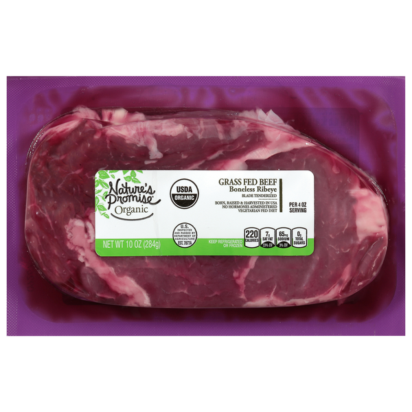Nature's Promise Organic Grass-fed Boneless Beef Ribeye Steak Fresh