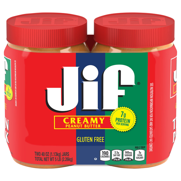 Jif Creamy Peanut Butter 40 oz/2 ct