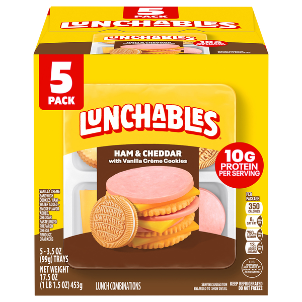 Lunchables Cracker Stackers Ham & Cheddar - 5 ct