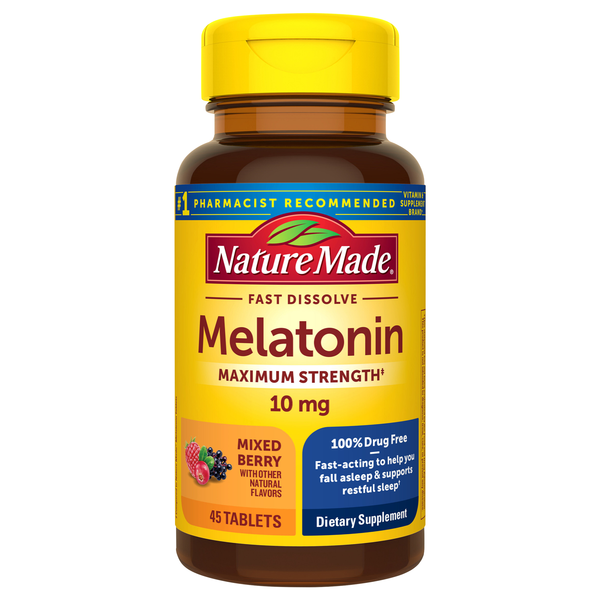 Nature Made Fast Dissolve Melatonin 10 mg Tablets Mixed Berry