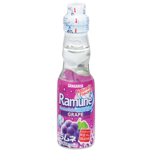Sangaria Ramune Grape Flavored Carbonated Soft Drink